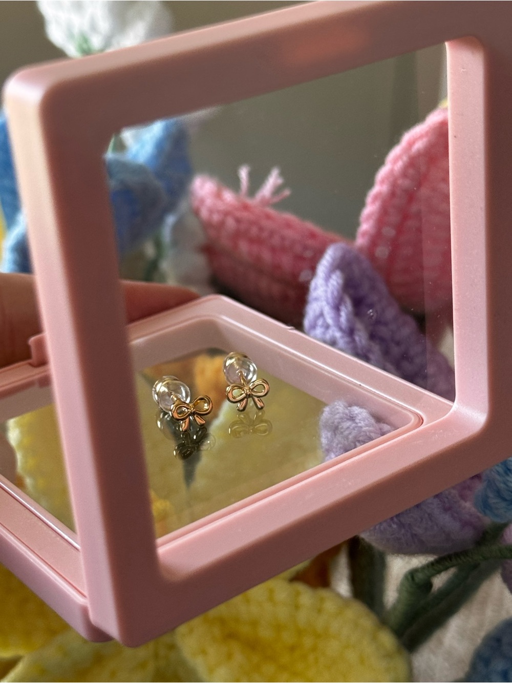 Mini Bow Charm Studs